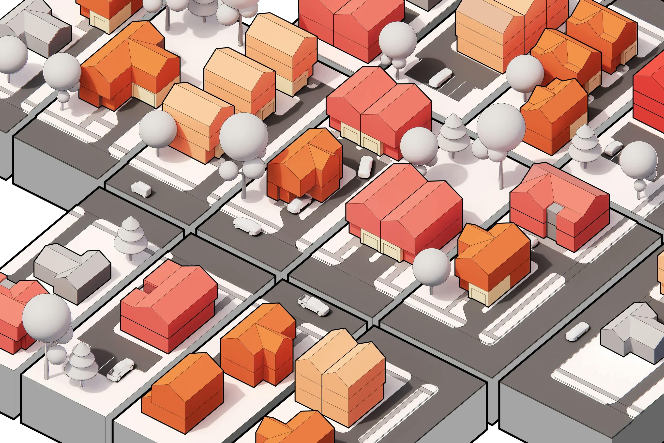 3D rendering of neighborhood